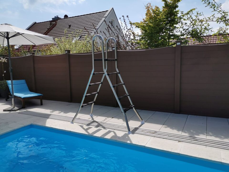 Edelstahl Poolleiter CARIBIC XXL Hochbeckenleiter Leiter Edelstahlleiter Treppe